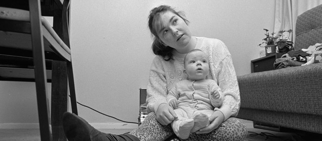 Teenage sole parent Rhonda Leone with baby Sean