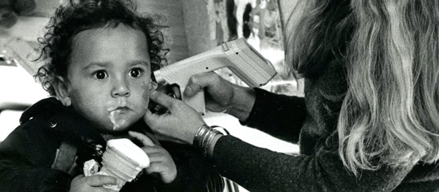 Leo Malaulau has his ears tested
