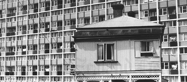 Upper Greys Avenue flats, Auckland, 1964. Source: New Zealand Herald