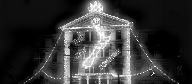 Lights celebrating Dominion Day