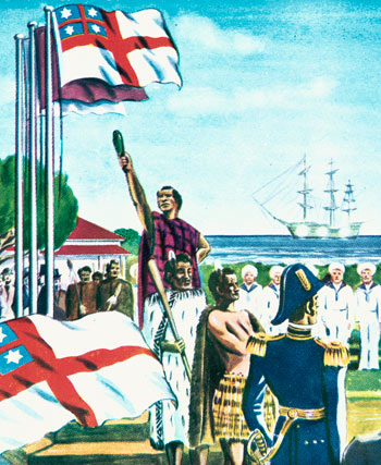 Chiefs choose the United Tribes' flag