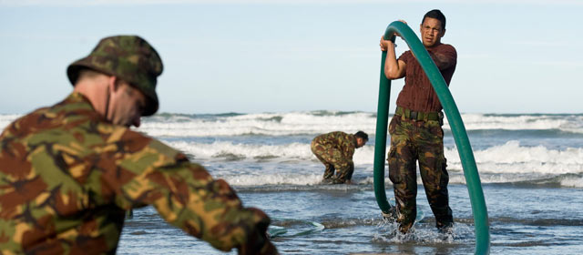 Army engineers desalinating water, Christchurch, 2011
