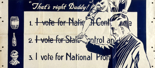 Pro-prohibition poster, for the 1925 liquor-licensing referendum
