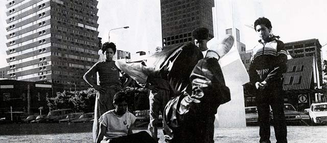Breakdancing in the street, 1980s