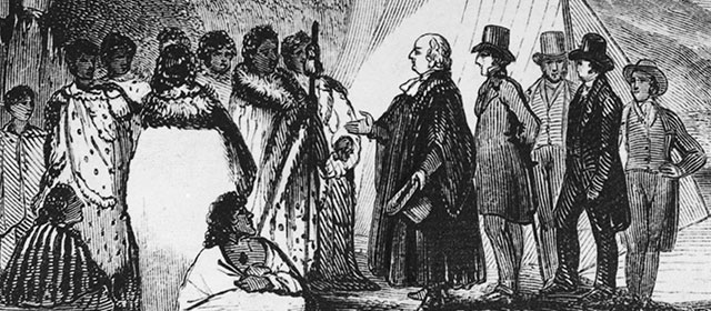 Ngāpuhi chief Ruatara with Samuel Marsden, 1814