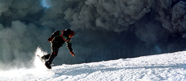 Snowboarding on a volcano