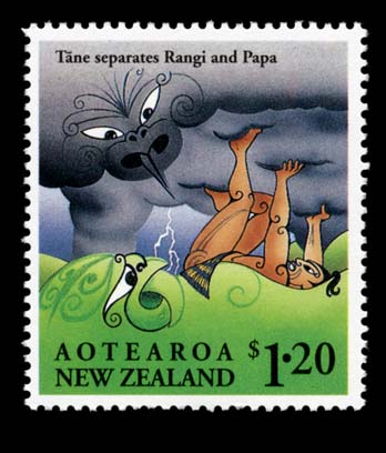 Tāne separates the sky and earth