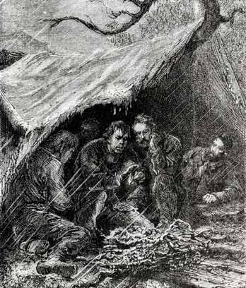 Alphonse de Neuville's illustration in F. E. Raynal’s Wrecked on a reef (1880)