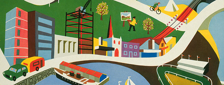 Cartoon of cityscape