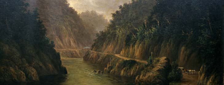 Oil painting of Manawatū gorge