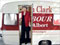 Helen Clark and her mobile electorate headquarters.