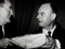 Ambassador to the US George Laking gives New Zealand lamb to US Vice-President Hubert Humphrey, 1966