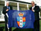 Herald of Arms Phillip O'Shea and Governor-General Sir Anand Satyanand with the governor-general's flag