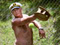 Wellington Naturist Club president Ken Mercer playing miniten, 2008