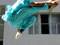 George Guo demonstrates 'spring legs' kung fu
