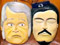 Governor George Bowen and Gustavus von Tempsky in a detail of a carved pou of Tītokowaru