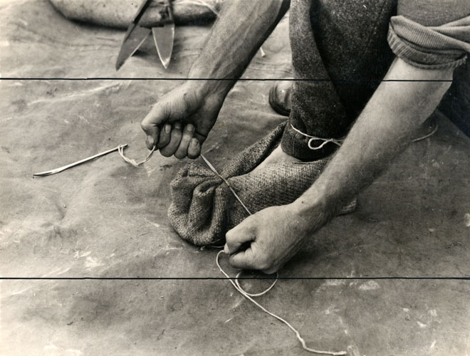 Making moccasins, Step 3