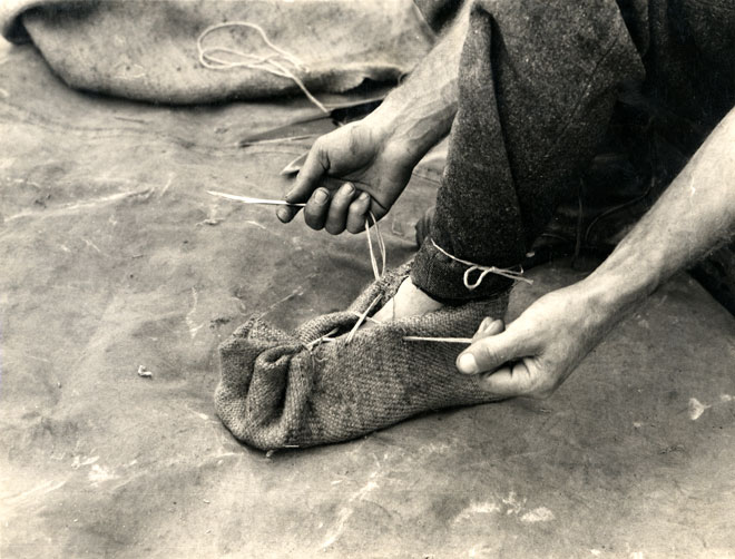 Making moccasins, Step 4