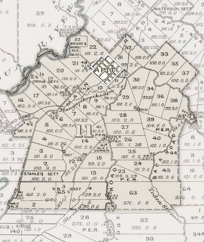 Map of the Apiti district