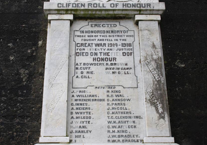 Photo of close up of roll of honour
