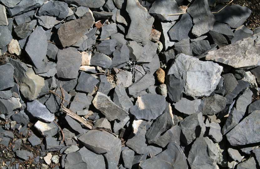 Close up photo of stone chips at the site