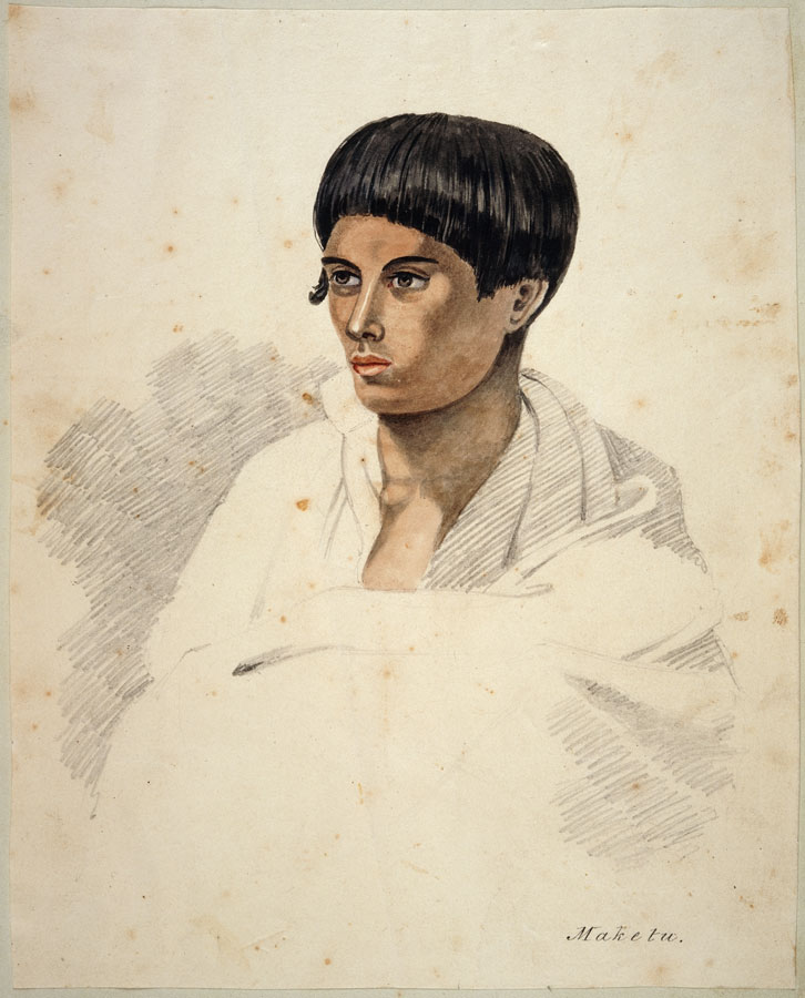 Water colour painting of young Māori man