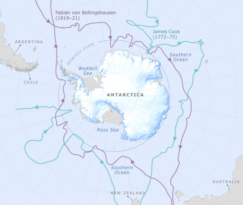 Exploration, 1770s and 1819–20