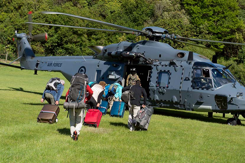 Evacuating stranded tourists