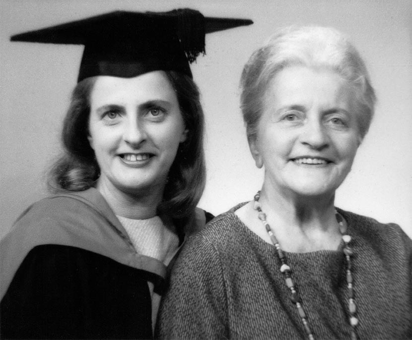 Marie Clay and her mother, 1967