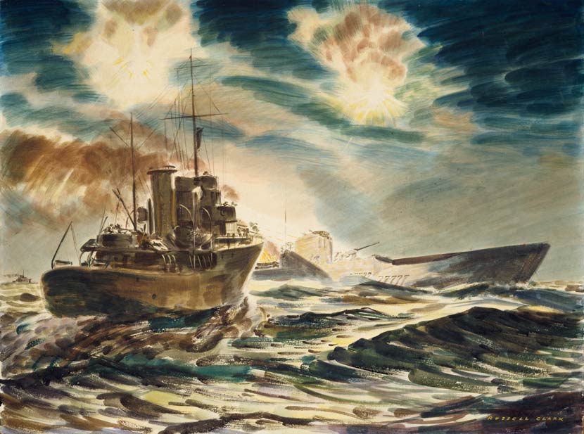 Night action off Guadalcanal – HMS "Kiwi" and submarine' 