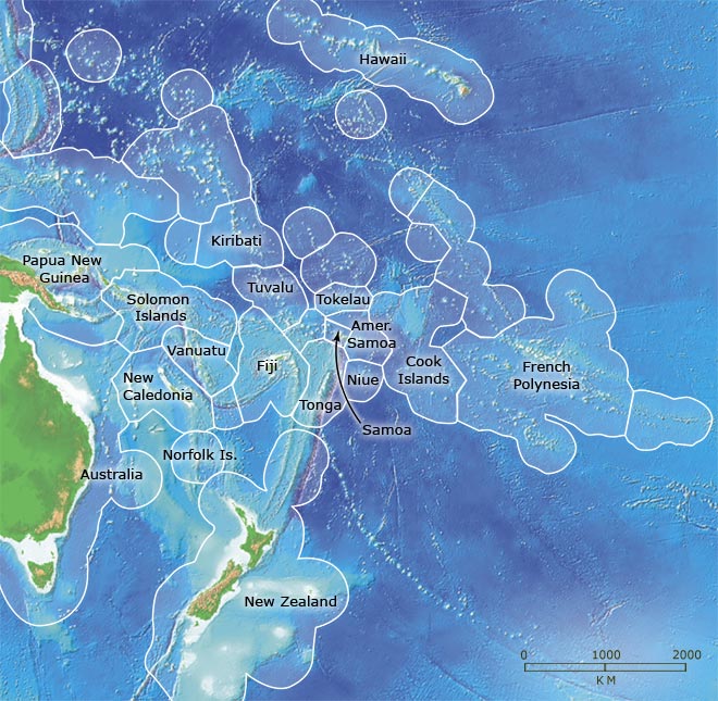 Pacific Island Exclusive Economic Zones