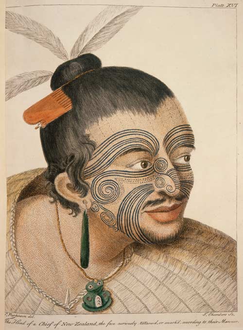 Early depiction of a Māori chief