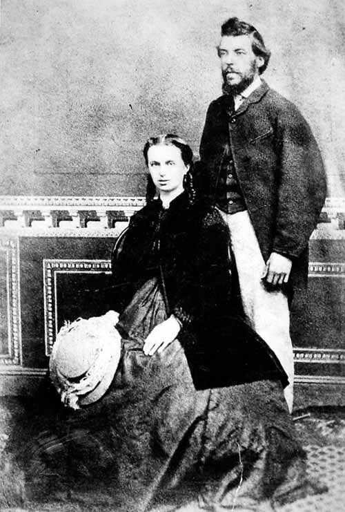 A studio portrait of Ellen and William Brassington