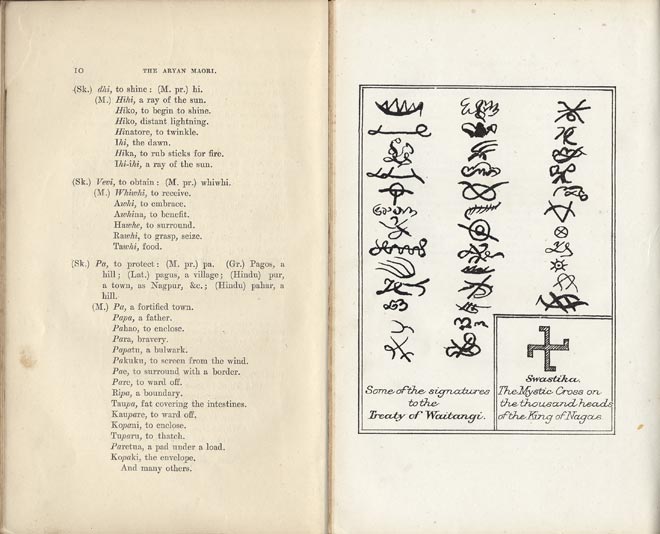 Aryan and Māori language and symbols 