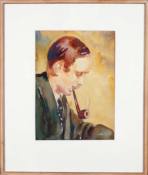 A painting of artist and art teacher J. D. Charlton Edgar by Robert Nettleton Field