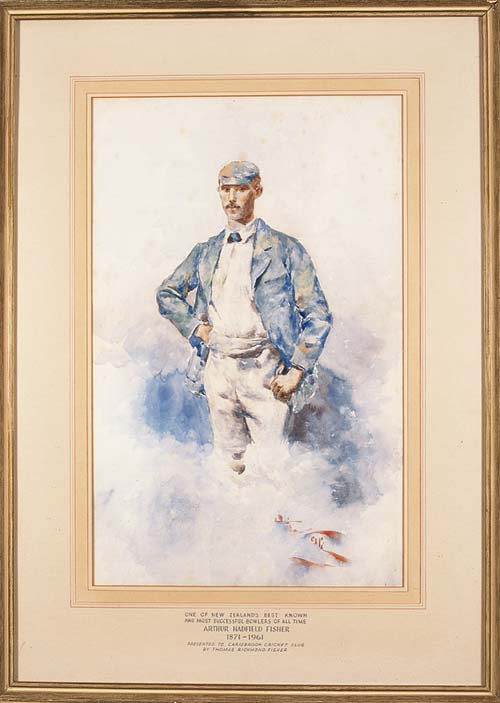 A painting of legendary cricketer Arthur Hadfield Fisher by Girolamo Nerli