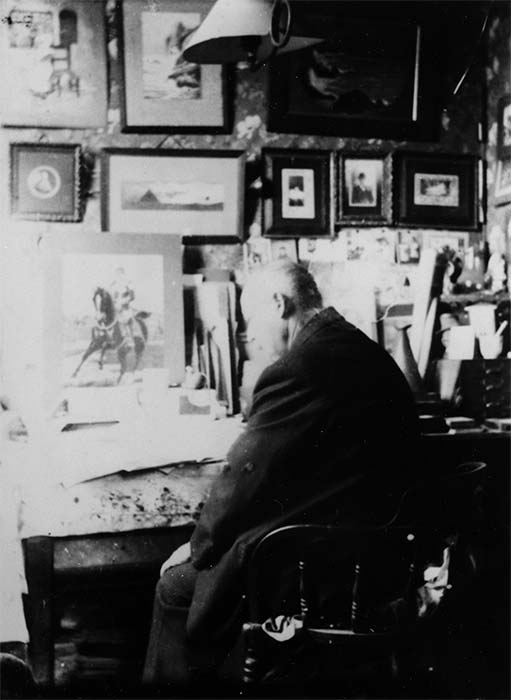 Versatile newspaperman Alfred Amory George in his study