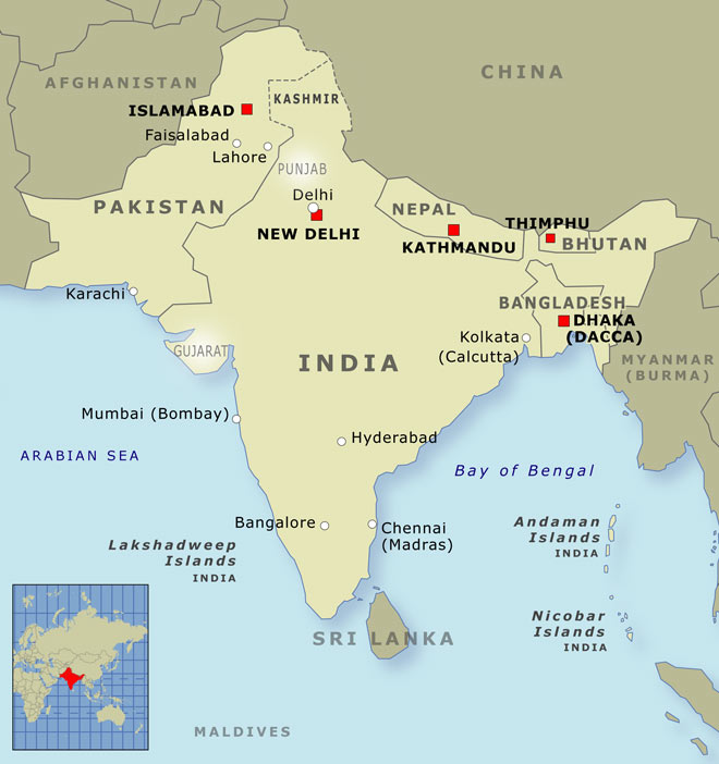 India, Pakistan and Bangladesh