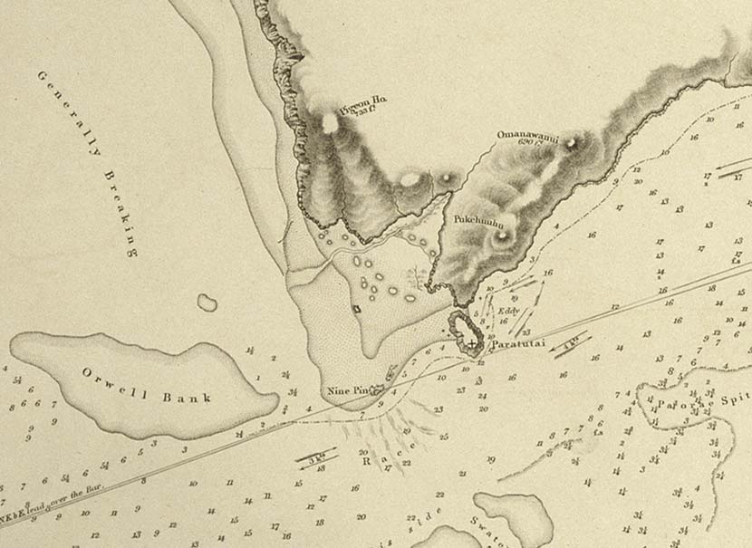 Detail of Manukau Heads chart 