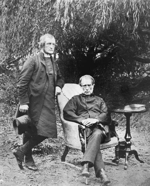 Bishop George Augustus Selwyn (left) and his close friend William Martin, the former chief justice of New Zealand, photographed in the early 1860s