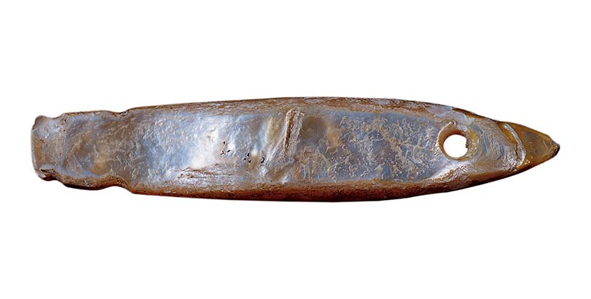 Oyster-shell fishing lure shank 