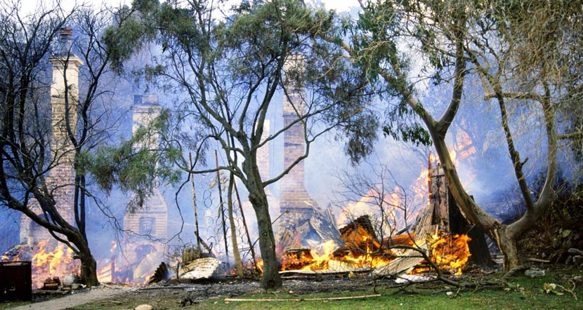 Burning the Bain home