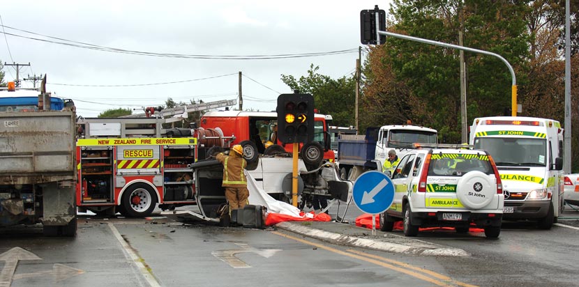 Assisting at a road accident