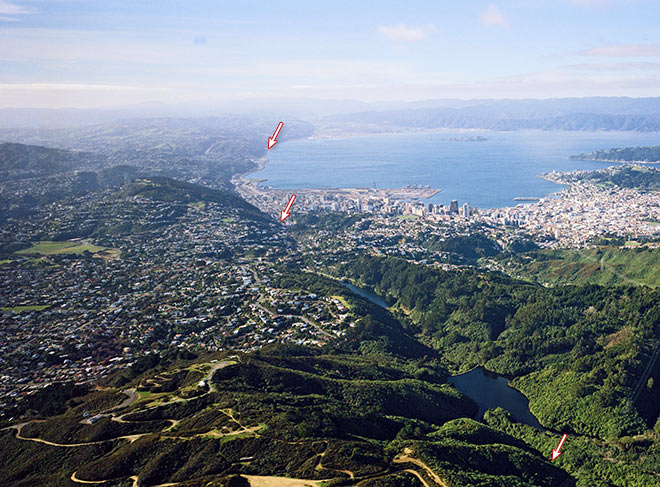 Wellington Fault crossing Wellington 