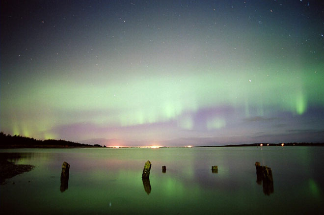 Aurora australis, Bluff Harbour