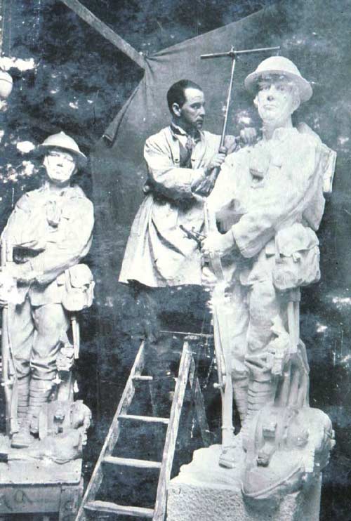 Carving the Kaiapoi war memorial