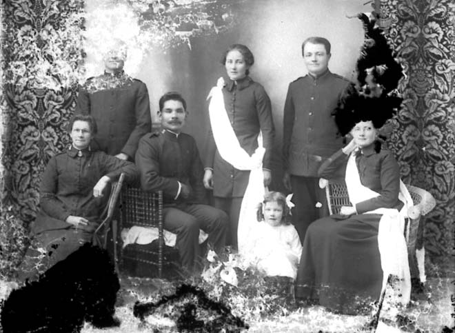 Kazuyuki Kiyohei Tsukigawa (third from left) on his wedding day