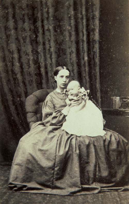 Renowned gardener Emily White with one of her five children, about 1865