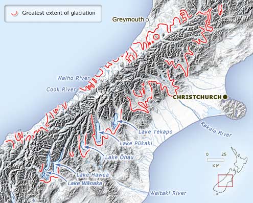 Glaciers during the last ice age