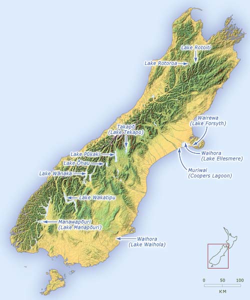 Rākaihautū’s lakes